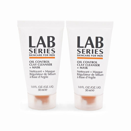 2 x Lab Series Men Oil Control Clay Cleanser + Mask 30ml - Imperfect Container