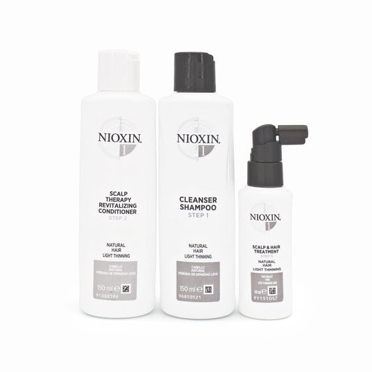 NIOXIN System 1 Natural Hair Light Thinning 3 Step Kit - Imperfect Box - This is Beauty UK