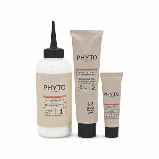 PHYTO Permanent Hair Dye Set Shade 6.3 Dark Golden Blonde - Imperfect Box