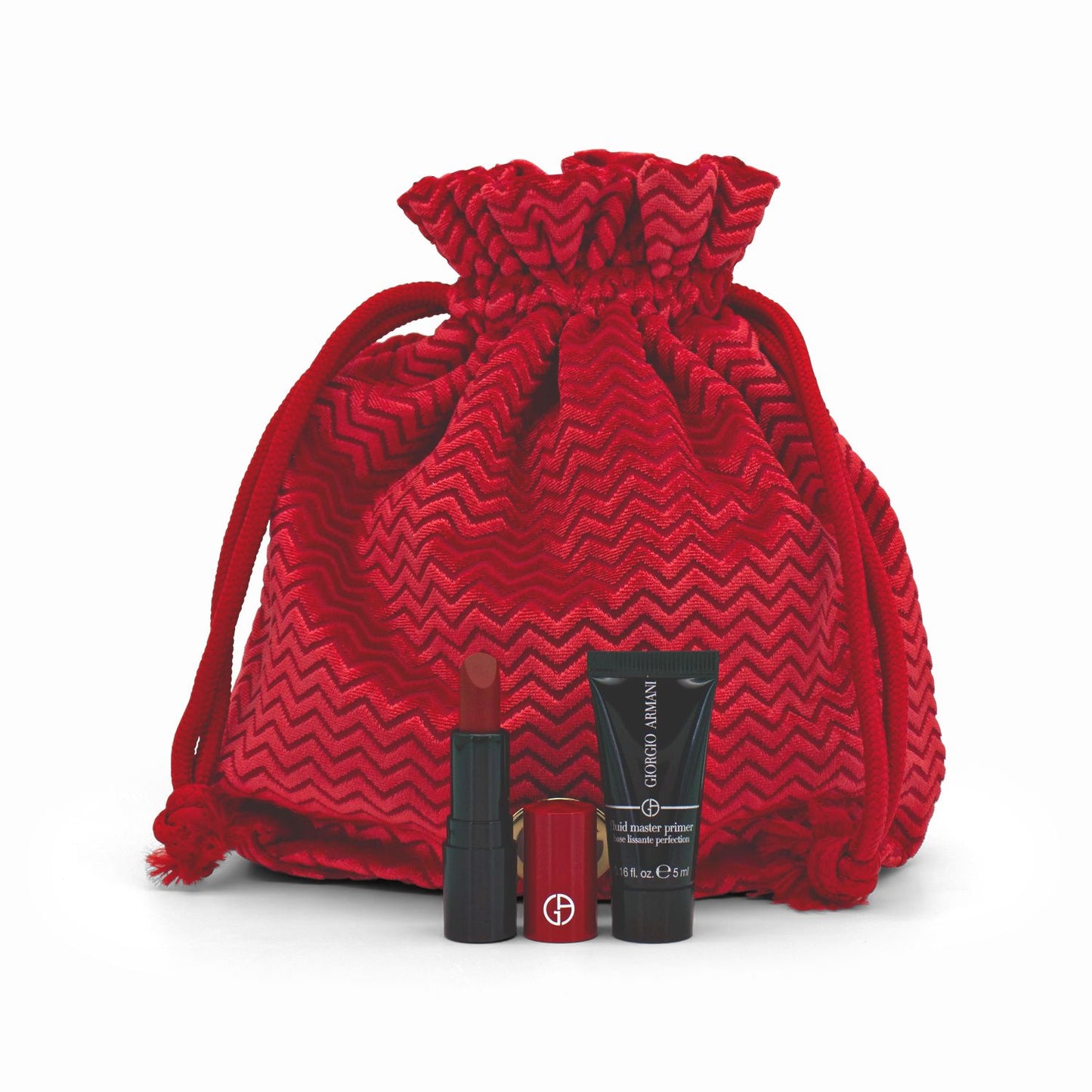 Giorgio Armani Red Premium Pouch with Primer & Lipstick Set - Missing Box