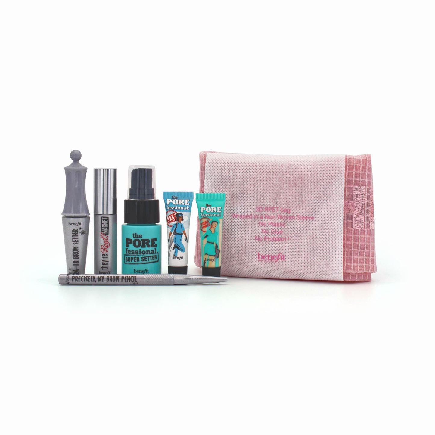 Benefit Makeup Bundle 6 Piece Set With Pink Bag - Missing Box