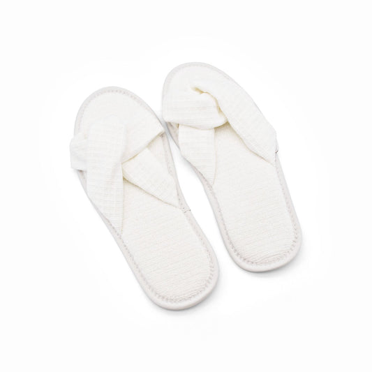 ESPA Waffle Slipper In White Womens Size S/M - Imperfect Container