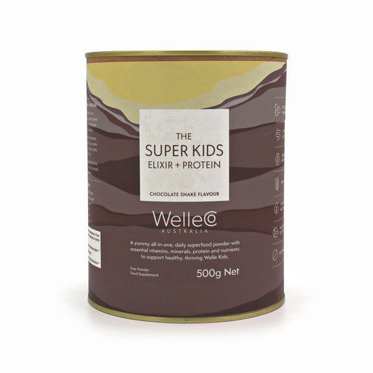 WelleCo The Super Kids Elixir + Protein Chocolate Skake 500g - Imperfect Container