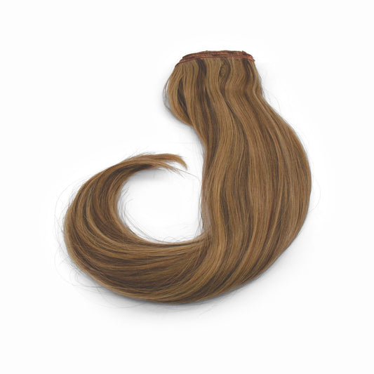 LullaBellz 5 Piece Straight Hair Extensions 22 Mellow Brown - Imperfect Container