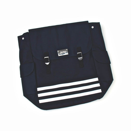 Jean Paul Gaultier Navy and Striped Bag Backpack - Imperfect Container