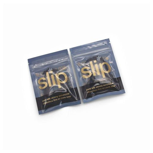 2 x Slip Pure Silk Skinny Scrunchie Black - New