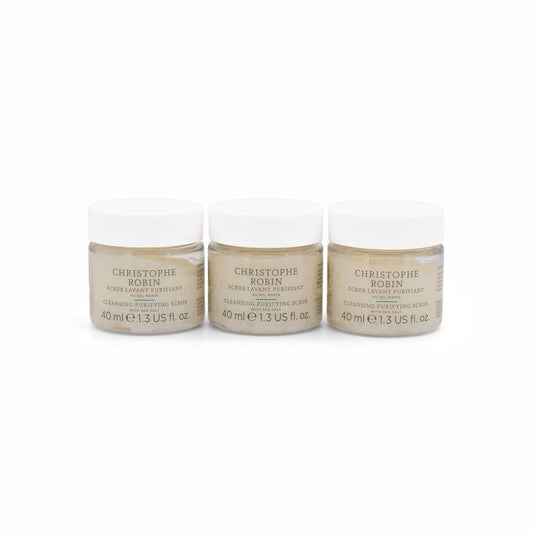 Christophe Robin Cleansing Purifying Scrub Sea Salt 3 x 40ml - Imperfect Container