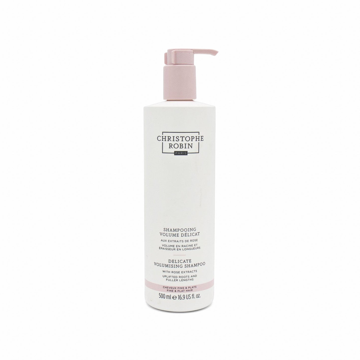 Christophe Robin Delicate Volumising Rose Shampoo 500ml - Imperfect Container