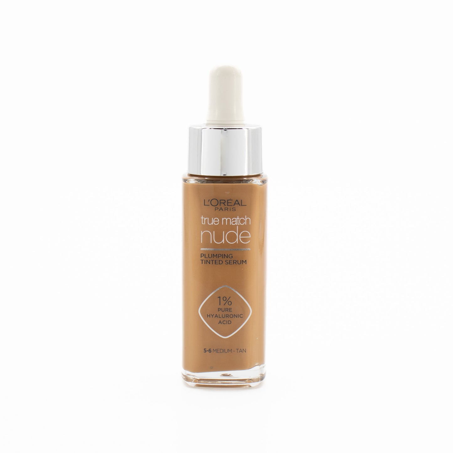 L'Oreal Nude Plumping Tinted Serum 30ml 5-6 Medium Tan - Imperfect Container