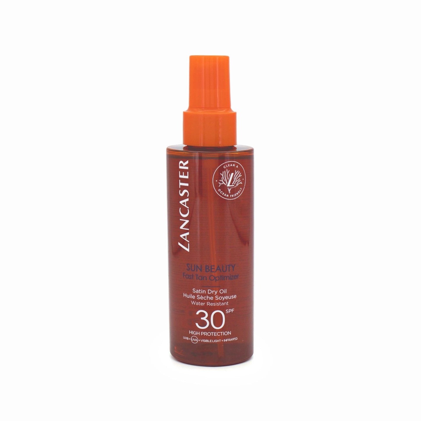 Lancaster Sun Beauty Fast Tan Optimizer Satin Dry Oil SPF30 150ml - Imperfect Box