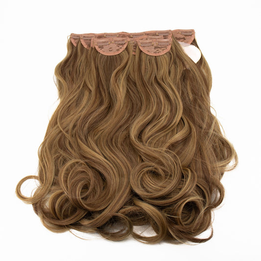 Lullabellz Wavy 26 Inch 5 Piece Clip In Extensions Mellow Brown - Imperfect Container