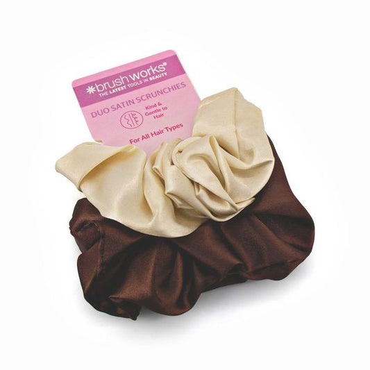 brushworks Duo Satin Scrunchies Nude - Imperfect Container