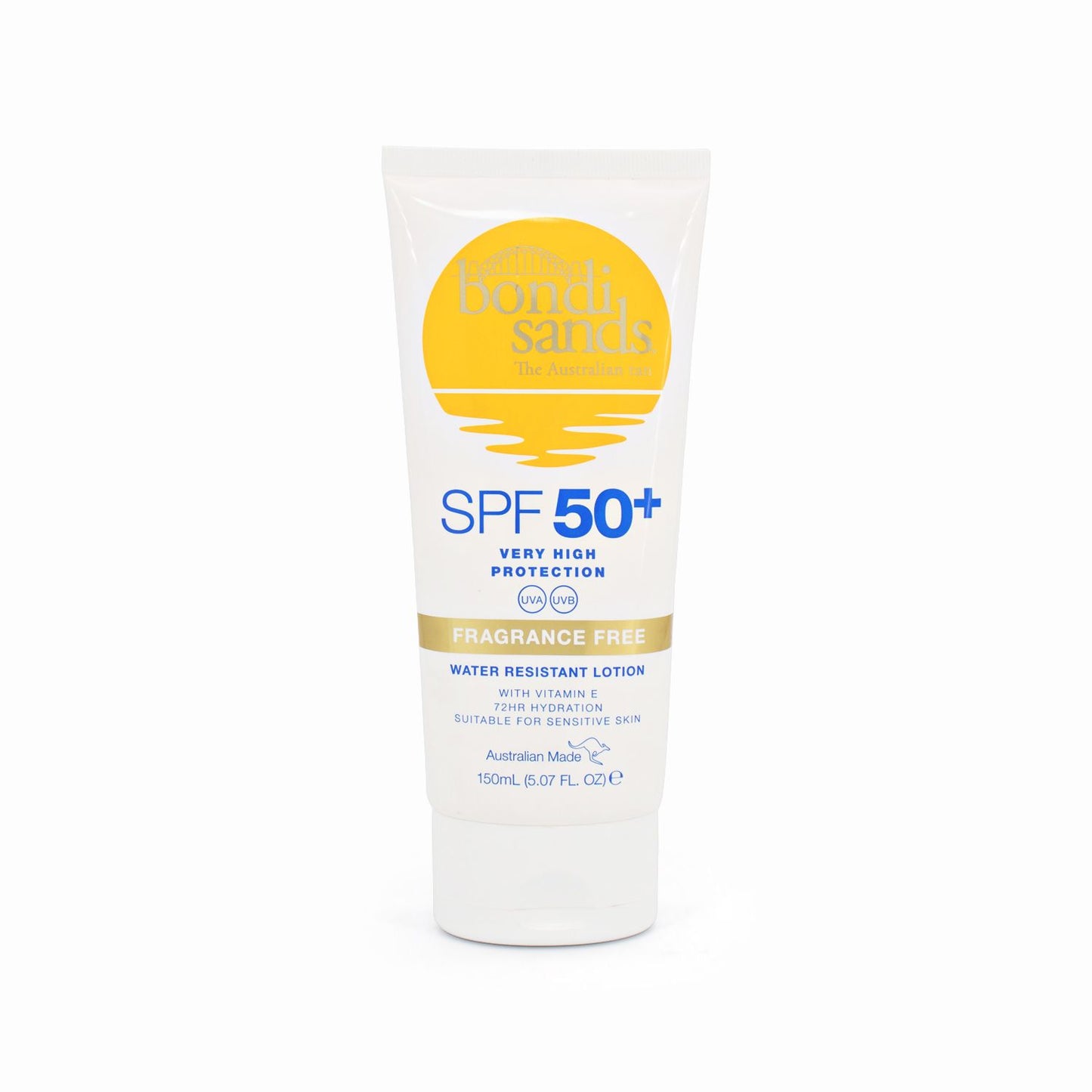 Bondi Sands Sunscreen SPF50+ - Fragrance Free 150ml - Imperfect Container