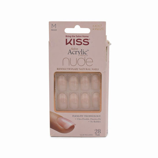 Kiss Salon Acrylic Nude Nails 28 Nails Size Medium - Imperfect Box